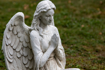 statue of angel in cemetery closeup, Halifax, Mount Olivet Cemetery, Titanic Victims