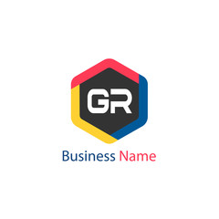 Initial Letter GR Logo Template Design