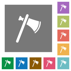 Single tomahawk square flat icons