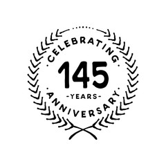 145 years design template. 85th vector and illustration. 

