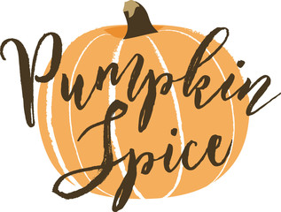 Sketchy Pumpkin with Pumpkin Spice Brush Lettering