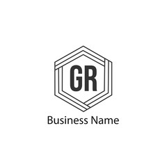 Initial Letter GR Logo Template Design