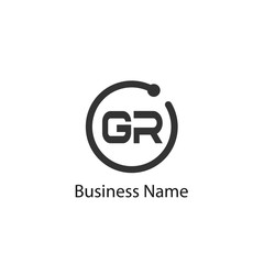 Initial Letter GR Logo Template Design