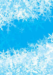 Snow background. Vector winter abstract background with many snowflakes.   