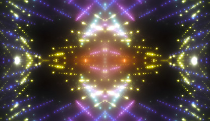 Obraz premium Abstract multicolored creative lights background. Illustration digital of kaleidoscope effect.