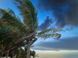 Caribbean sky before hurricane arrival