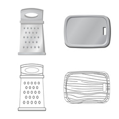 Isolated object of kitchen and cook symbol. Collection of kitchen and appliance stock symbol for web.