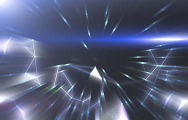 abstract blue background. explosion star. illustration digital.