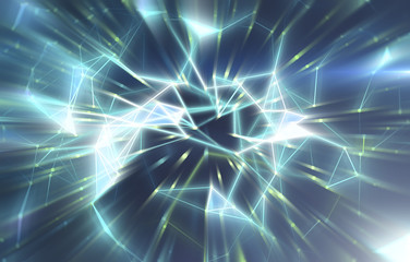abstract blue background. explosion star. illustration digital.