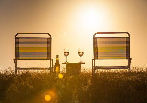 Sit back relax enjoy life. Romantic picnic setting for two. 