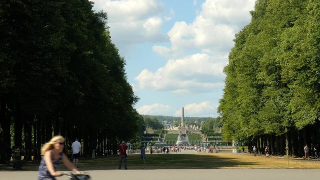 Shot of Frognerparken (Vigelandsparken) in Oslo, Norway, wide
