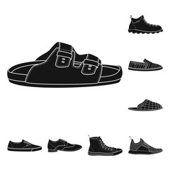 Vector design of man and foot sign. Set of man and wear vector icon for stock.