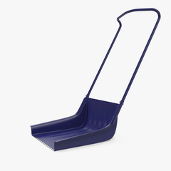 Yellow Sleigh Snow Shovel on white. 3D illustration