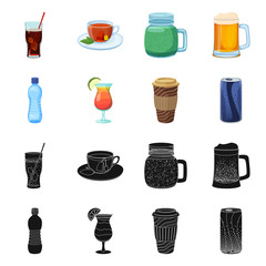 Isolated object of drink and bar sign. Collection of drink and party vector icon for stock.