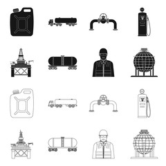 Vector design of oil and gas symbol. Set of oil and petrol vector icon for stock.