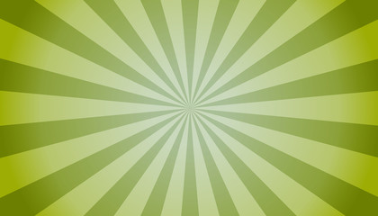 Green Sunburst Background - Bright Vector Illustration