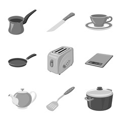 Isolated object of kitchen and cook sign. Set of kitchen and appliance vector icon for stock.