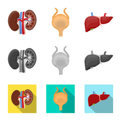 Isolated object of body and human symbol. Collection of body and medical stock symbol for web.