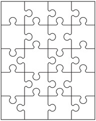 Fototapeta premium Illustration of separate parts of white puzzle