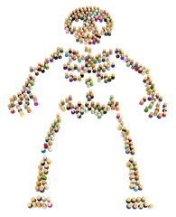 Cartoon Crowd Figure, Skeleton