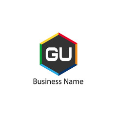 Initial Letter GU Logo Template Design