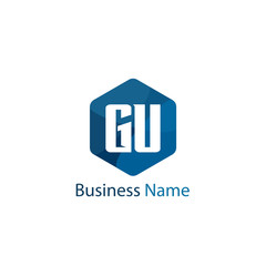 Initial Letter GU Logo Template Design