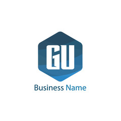 Initial Letter GU Logo Template Design