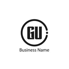 Initial Letter GU Logo Template Design