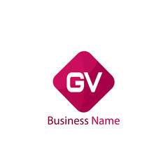Initial Letter GV Logo Template Design