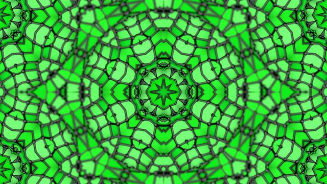 multicolored three-dimensional pattern from star figures slowly moving. abstract kaleidoscope background. 3D rendering