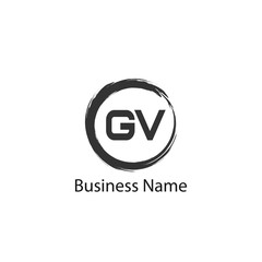 Initial Letter GV Logo Template Design