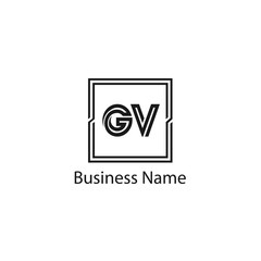 Initial Letter GV Logo Template Design