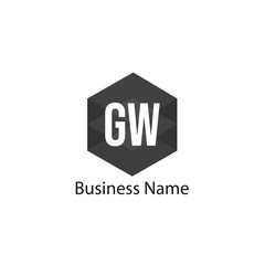 Initial Letter GW Logo Template Design