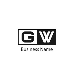 Initial Letter GW Logo Template Design