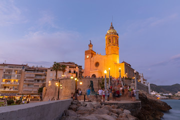 Church of Sitges at night