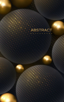 Abstract background with 3d spheres.