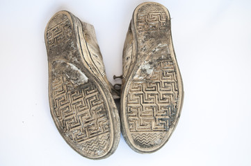 old dirty sneakers sole