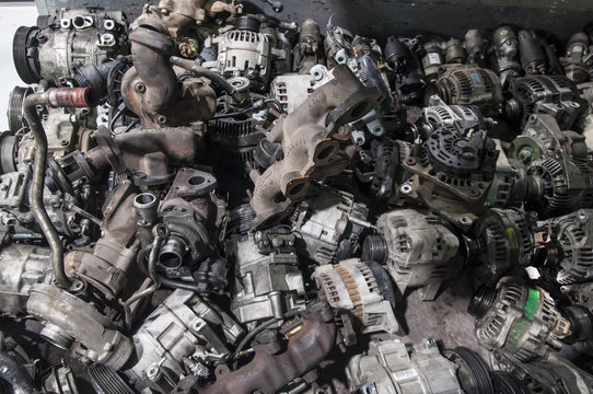 dump of car parts generators