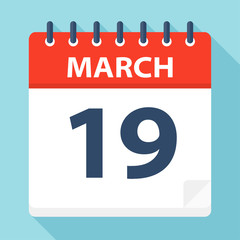 March 19 - Calendar Icon