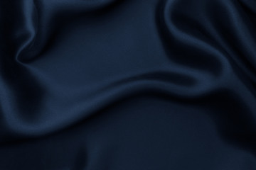 Close-up of blue soft silk, background texture