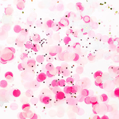 Background of pale pink paper confetti, holiday concept