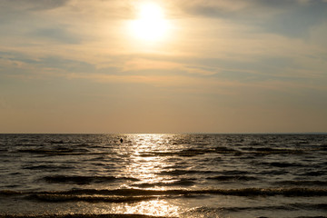 Cloud sunset over sea.