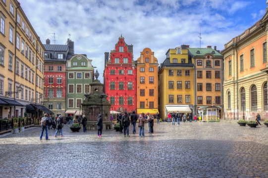 Stortorget square in Stockholm center, Sweden