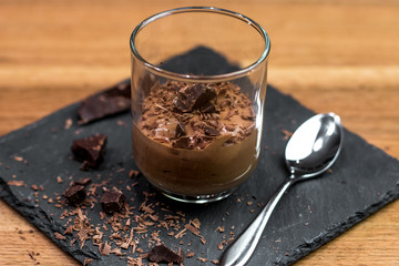 Homemade delicious dark chocolate mousse