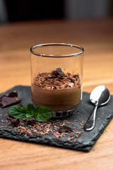 Homemade delicious dark chocolate mousse