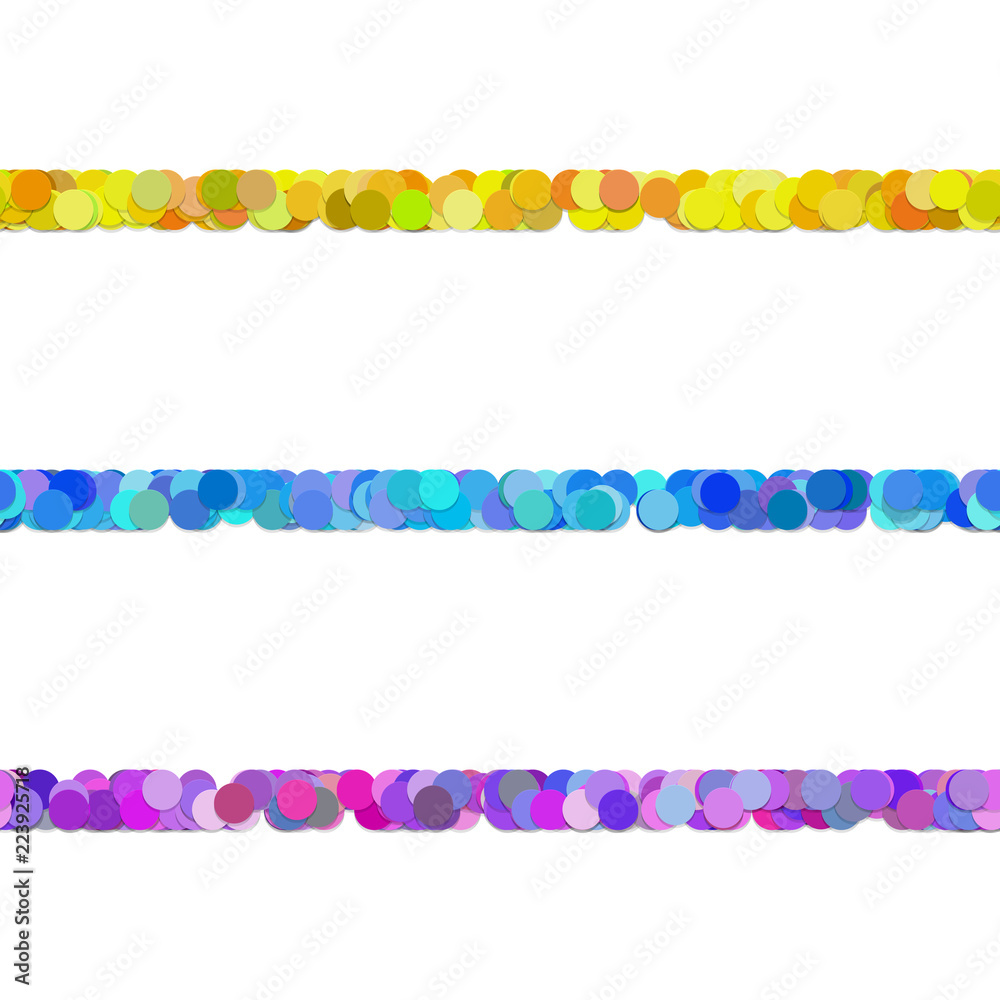 Poster seamless random circle pattern paragraph dividing line design set - vector decoration elements from 