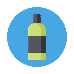 Shampoo flat icon isolated on blue background. Simple shampoo sign symbol in flat style. Hygiene and beauty products Vector illustration for web and mobile design.