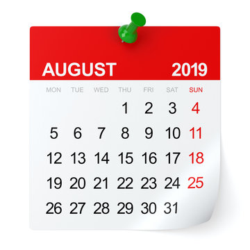 August 2019 - Calendar.