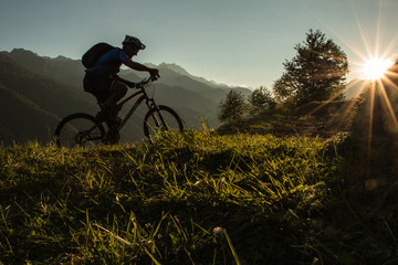 Mountain Biker at Sunset