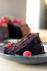 homemade frosted chocolate cake